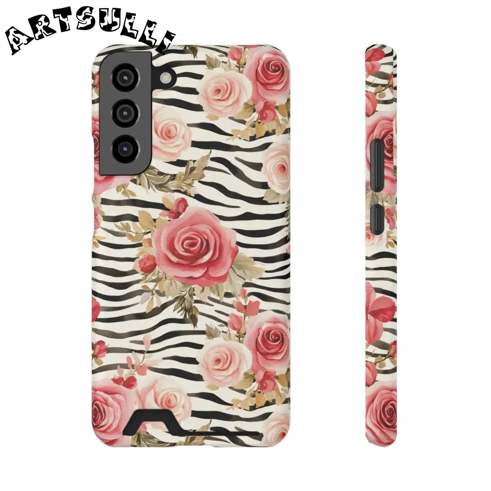 Zebra and Rose Phone Case, Artsulli - Art is Long, Life is Short, Phone Case, Size, Samsung Galaxy S22 Plus, Surface, Matte, Shape, With gift packaging, 86091086654003328131