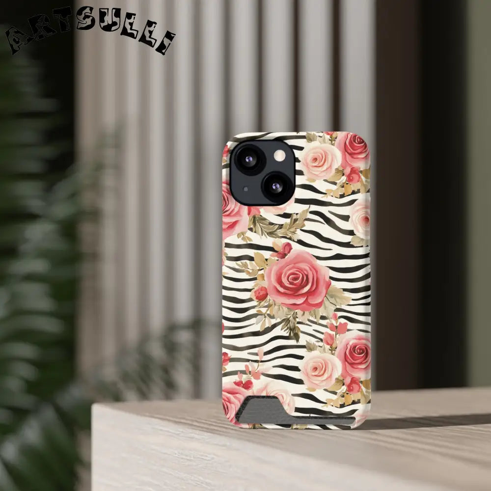 Zebra and Rose Phone Case, Artsulli - Art is Long, Life is Short, Phone Case, , , , , , ,