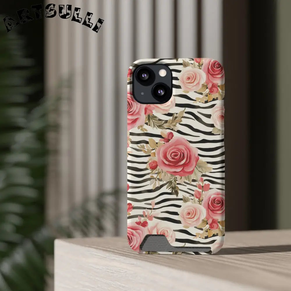 Zebra and Rose Phone Case, Artsulli - Art is Long, Life is Short, Phone Case, , , , , , ,