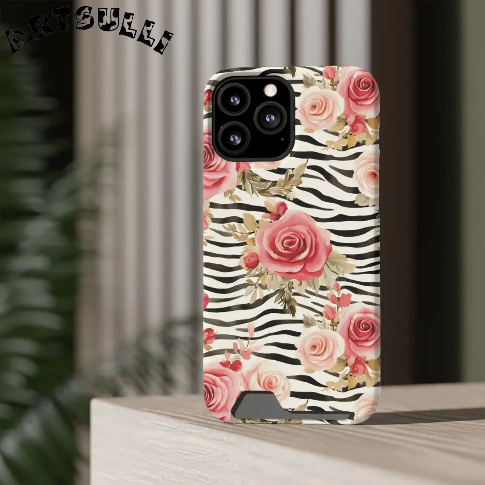 Zebra and Rose Phone Case, Artsulli - Art is Long, Life is Short, Phone Case, , , , , , ,