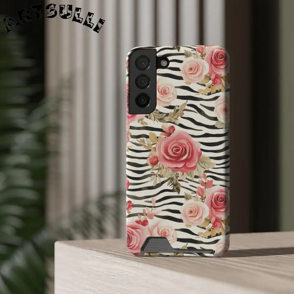 Zebra and Rose Phone Case, Artsulli - Art is Long, Life is Short, Phone Case, , , , , , ,