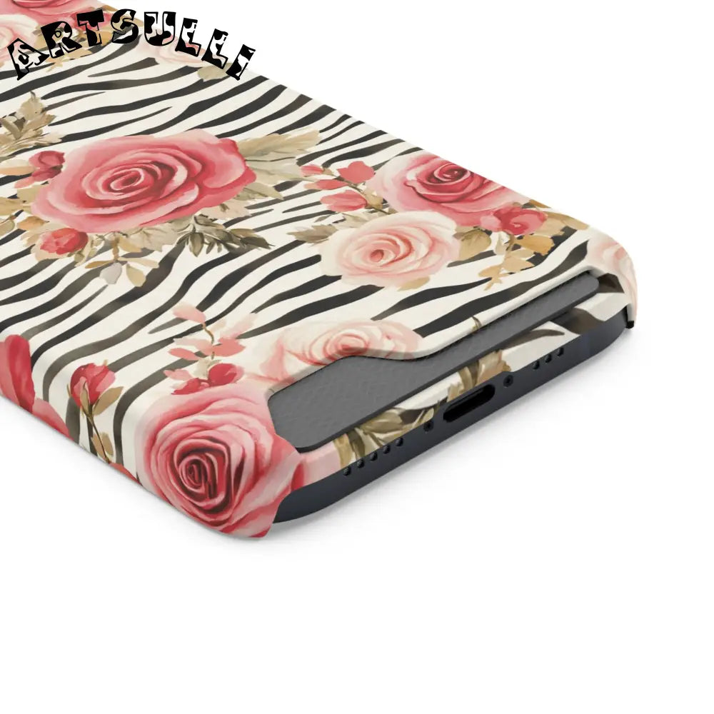 Zebra and Rose Phone Case, Artsulli - Art is Long, Life is Short, Phone Case, , , , , , ,