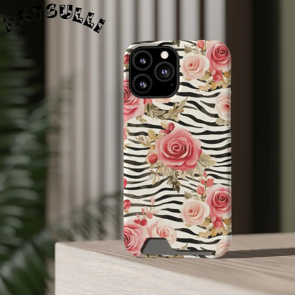 Zebra and Rose Phone Case, Artsulli - Art is Long, Life is Short, Phone Case, , , , , , ,