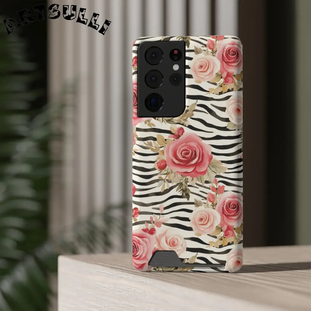 Zebra and Rose Phone Case, Artsulli - Art is Long, Life is Short, Phone Case, , , , , , ,