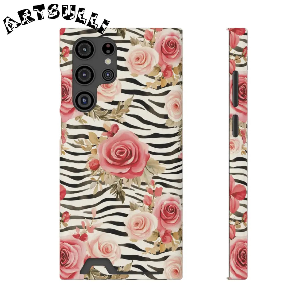 Zebra and Rose Phone Case, Artsulli - Art is Long, Life is Short, Phone Case, Size, Samsung Galaxy S22 Ultra, Surface, Matte, Shape, Without gift packaging, 10042184381680870453