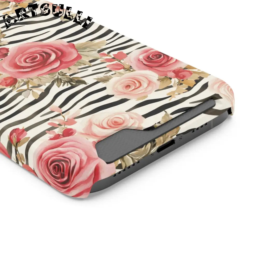 Zebra and Rose Phone Case, Artsulli - Art is Long, Life is Short, Phone Case, , , , , , ,