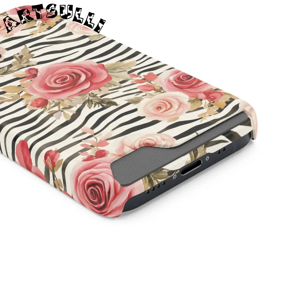Zebra and Rose Phone Case, Artsulli - Art is Long, Life is Short, Phone Case, , , , , , ,