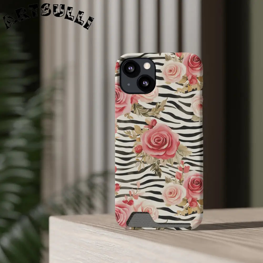 Zebra and Rose Phone Case, Artsulli - Art is Long, Life is Short, Phone Case, , , , , , ,