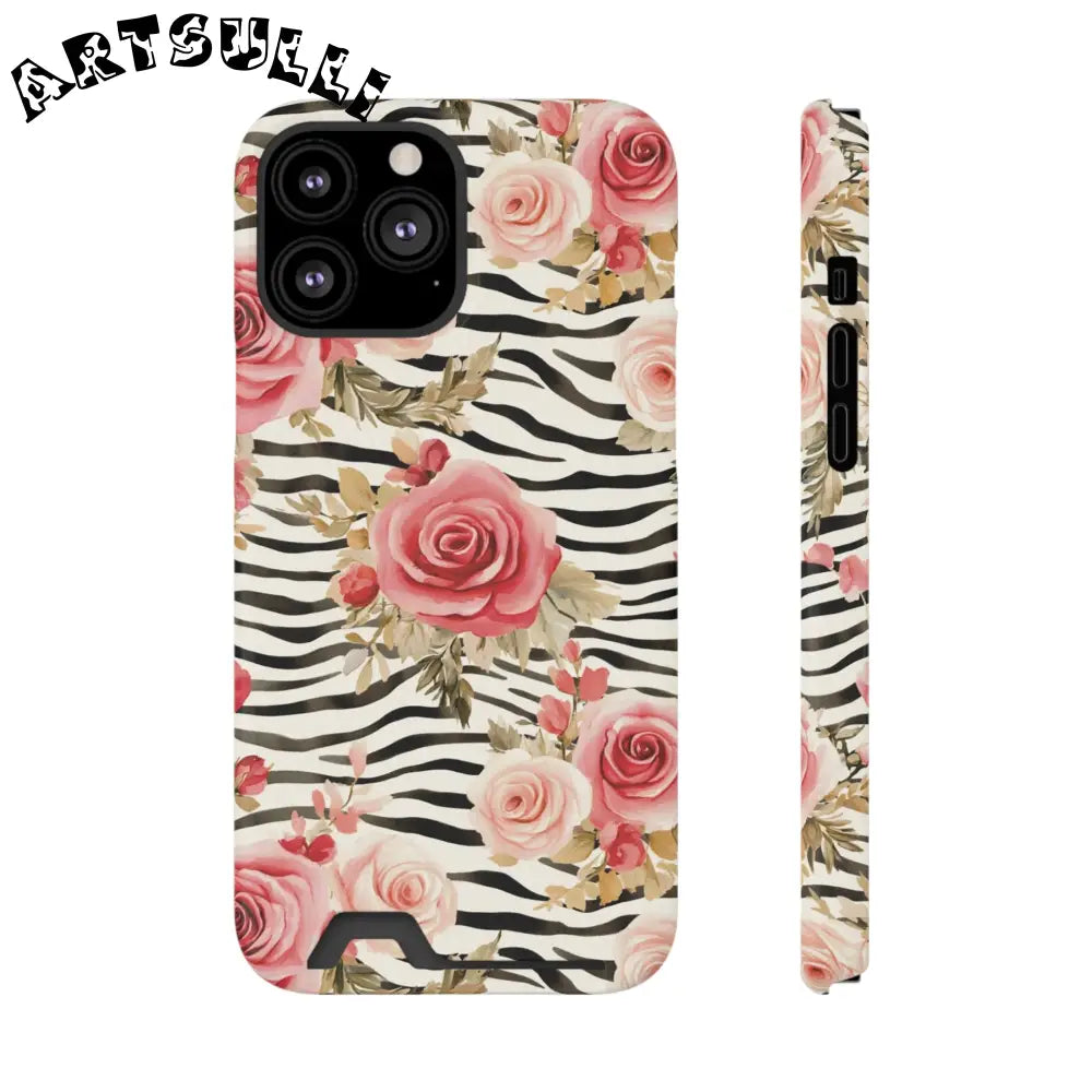 Zebra and Rose Phone Case, Artsulli - Art is Long, Life is Short, Phone Case, Size, iPhone 13 Pro Max, Surface, Glossy, Shape, With gift packaging, 42266147300791602719