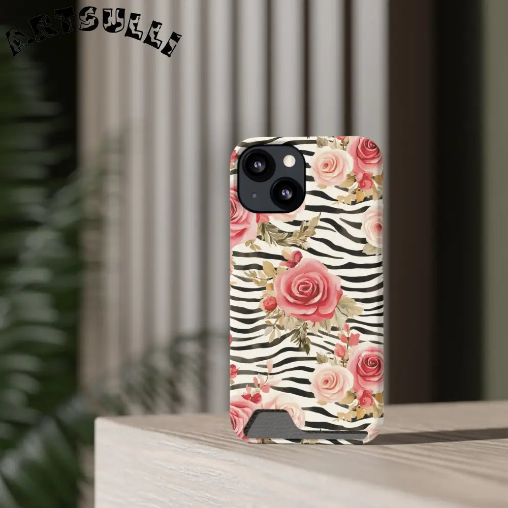 Zebra and Rose Phone Case, Artsulli - Art is Long, Life is Short, Phone Case, , , , , , ,