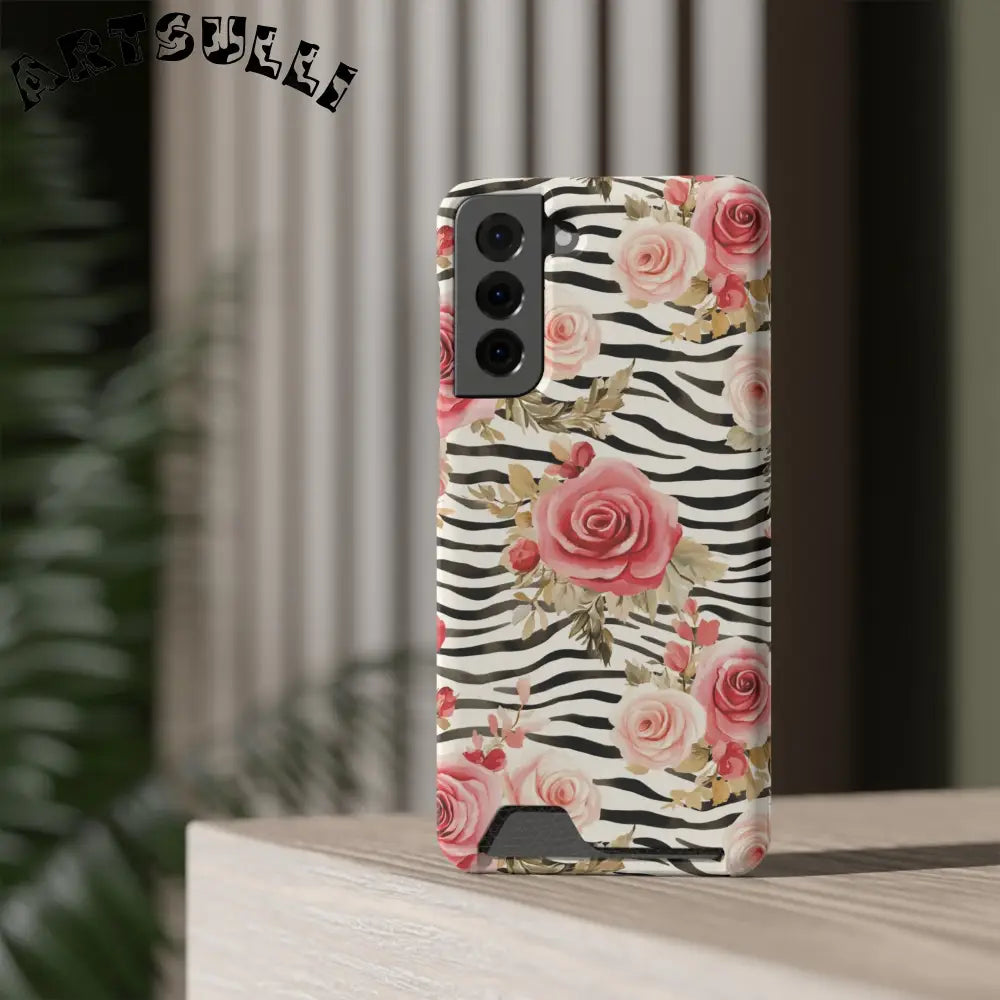 Zebra and Rose Phone Case, Artsulli - Art is Long, Life is Short, Phone Case, , , , , , ,