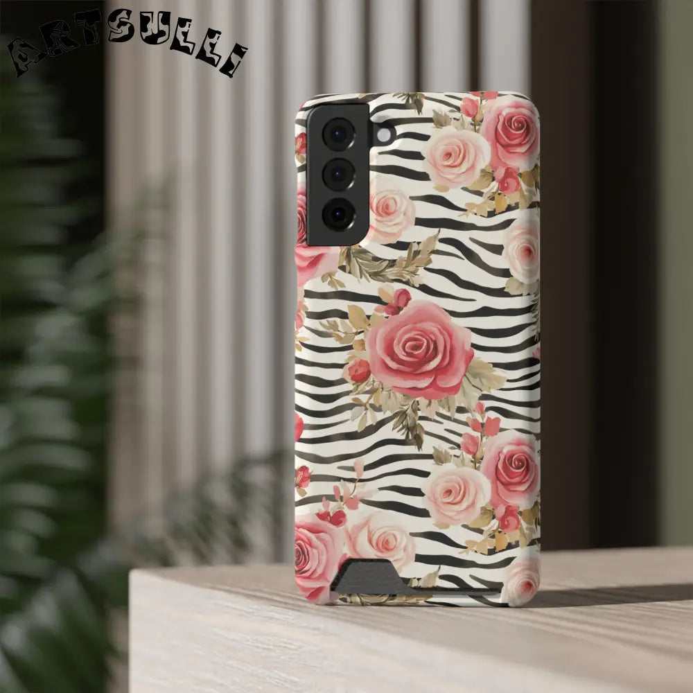 Zebra and Rose Phone Case, Artsulli - Art is Long, Life is Short, Phone Case, , , , , , ,