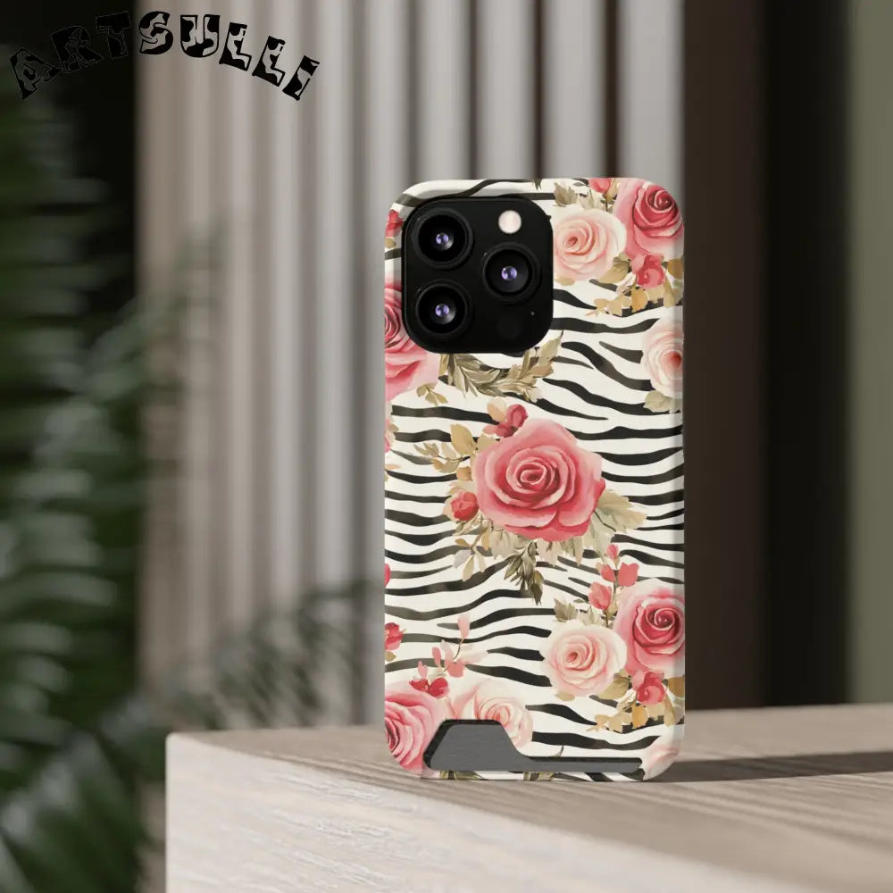 Zebra and Rose Phone Case, Artsulli - Art is Long, Life is Short, Phone Case, , , , , , ,