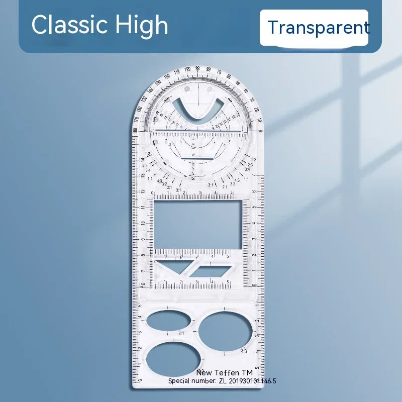 Buy The Best By Artsulli - Art is Long Life Short - Multifunctional Geometric Function Ruler Set Mathematics Drawing Template Measuring