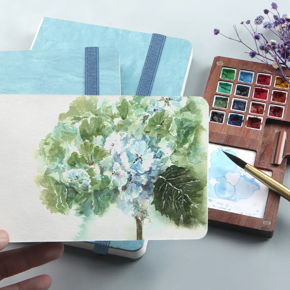 Buy The Best By Artsulli - Art is Long Life Short - POTENTATE Blue Color Watercolor Journal Drawing Book Hand Notebook Sketch Pad 100%