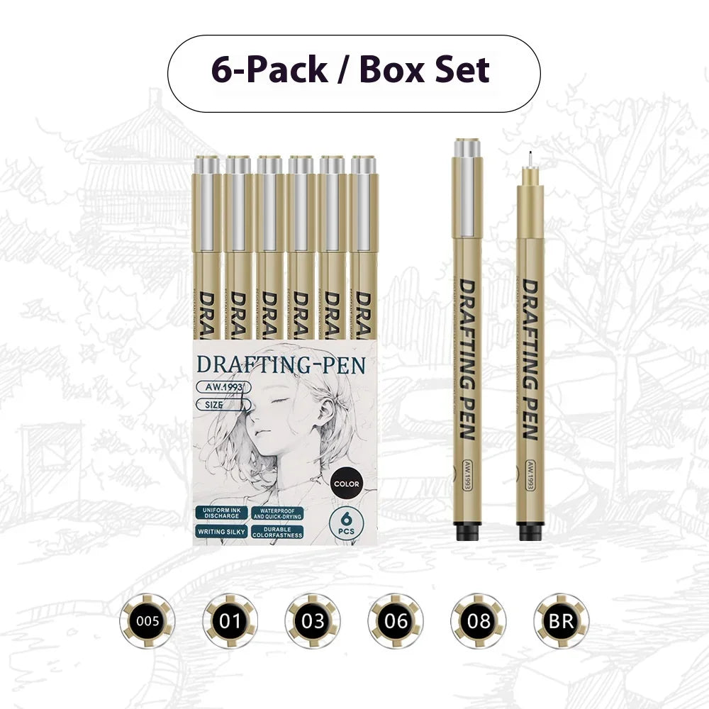 Buy The Best By Artsulli - Art is Long Life Short - 1/6/9/12 Pcs Manga Black Fineliner Marlers Various Pen Nibs For Sketch Architectural