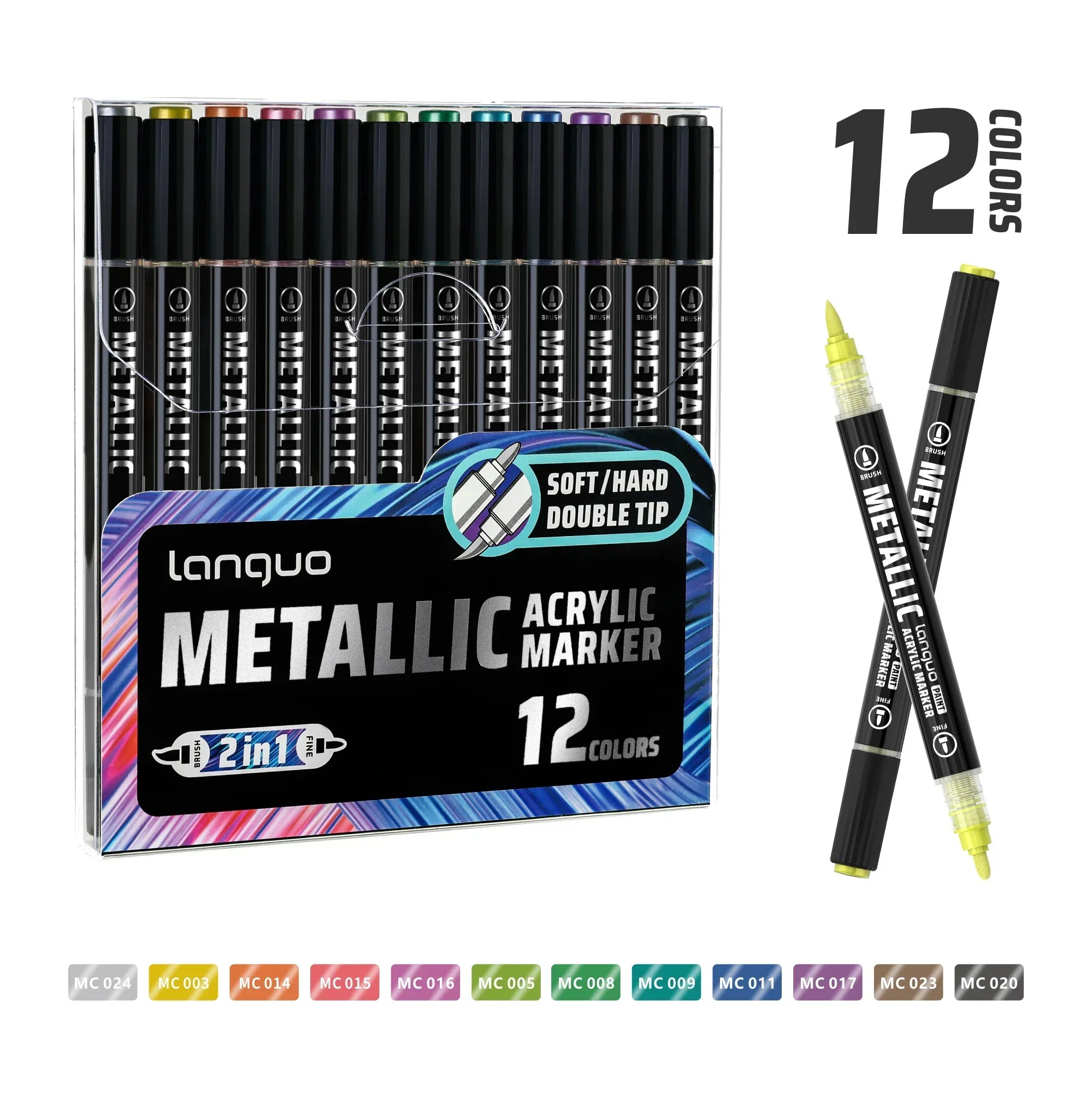 Buy The Best By Artsulli - Art is Long Life Short - LanGuo 12/24/48Color Dual Tip Acrylic Paint Marker Set Professional Artist Drawing Pens