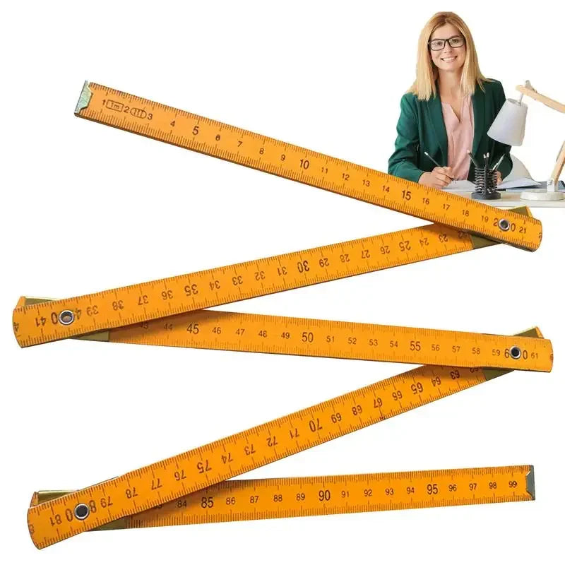 Buy The Best By Artsulli - Art is Long Life Short - Wooden Foldable Ruler Folding 1 Meter Stick Wood Metric Scale Carpenters For School