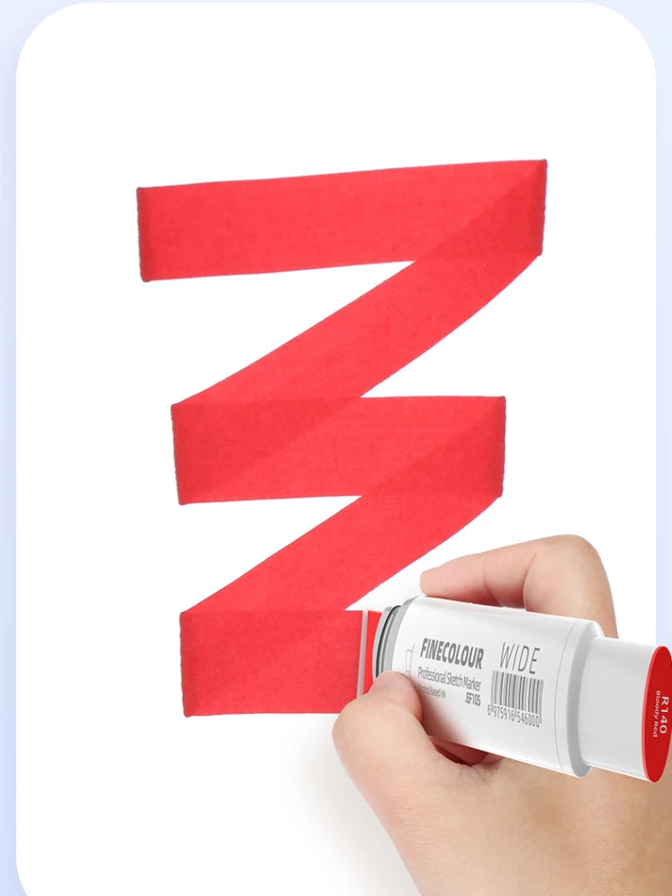 Finecolour 20mm Wide Markers Alcohol Line Sketching Art Markers Pen Drawing School Art Supplies EF105