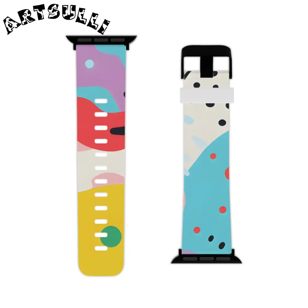 JAKKOUTTHEBXX Colorful Abstract Shapes Surreal Watch Band for Apple