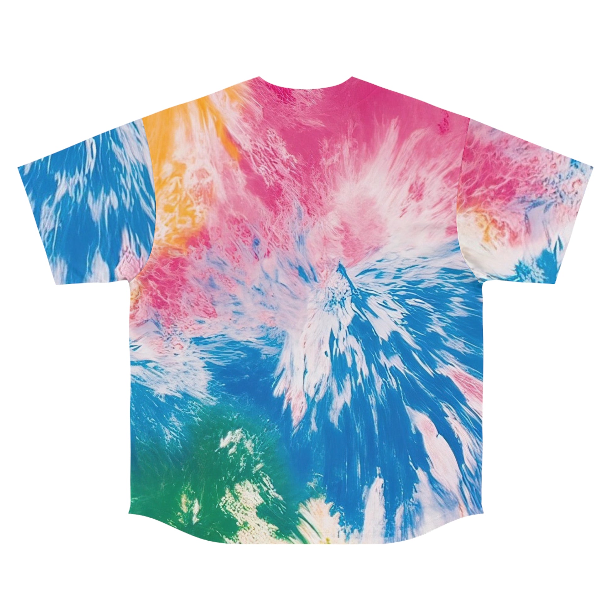 Tie Dye Splash Men's Baseball Jersey (AOP), Artsulli - Art is Long, Life is Short, All Over Prints, , , , , , , 