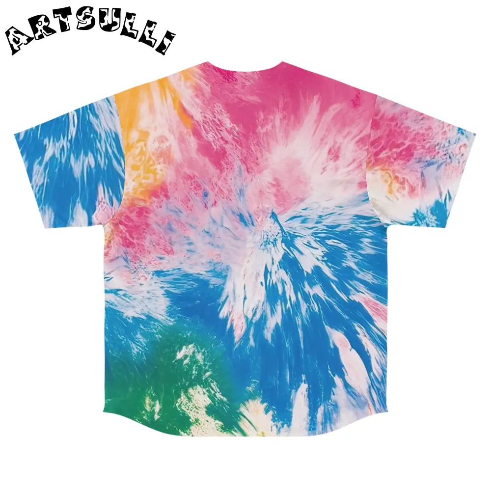 JAKKOUTTHEBXX Tie-Dye Art Printed Baseball Jersey 2025