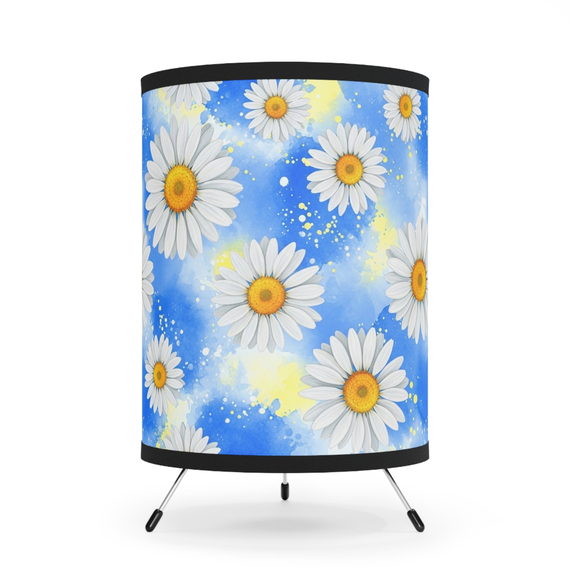 Daisies Tripod Lamp with High-Res Printed Shade, US\CA plug, Artsulli - Art is Long, Life is Short, Home Decor, Size, One size, Color, Black, , , 10332003085839257053