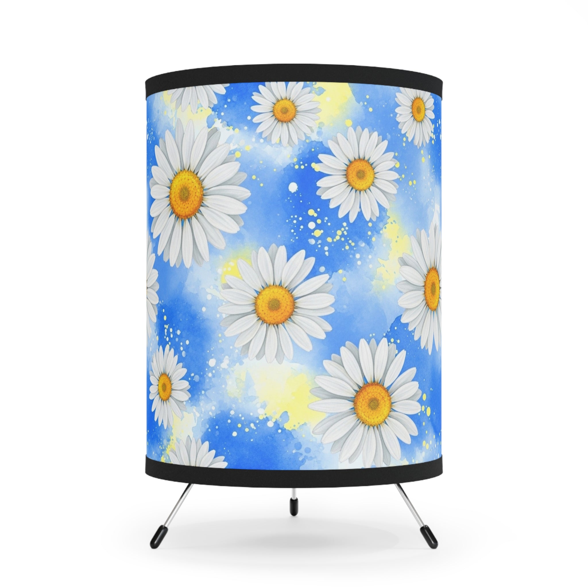 Daisies Tripod Lamp with High-Res Printed Shade, US\CA plug, Artsulli - Art is Long, Life is Short, Home Decor, Size, One size, Color, Black, , , 10332003085839257053