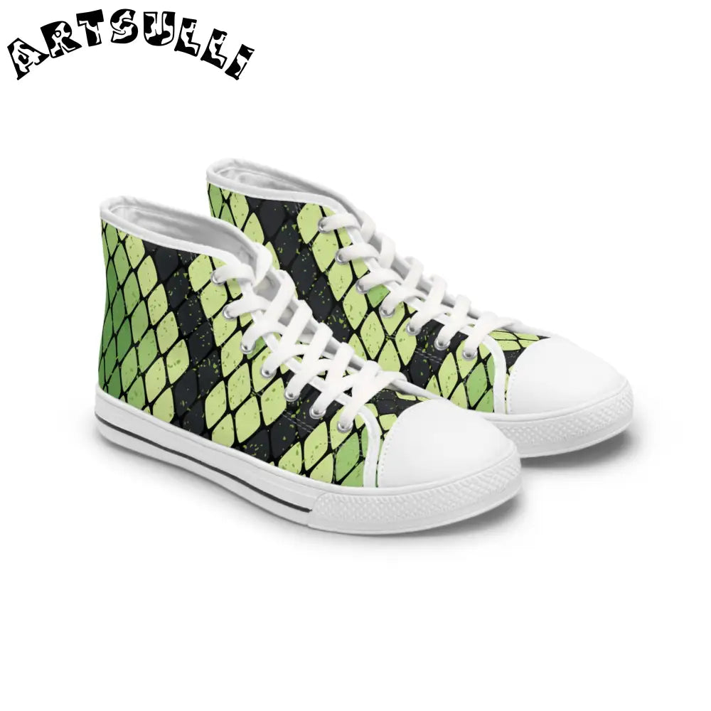 JAKKOUTTHEBXX Snake Skin Women’s High Top Sneakers JAKKOUTTHEBXX