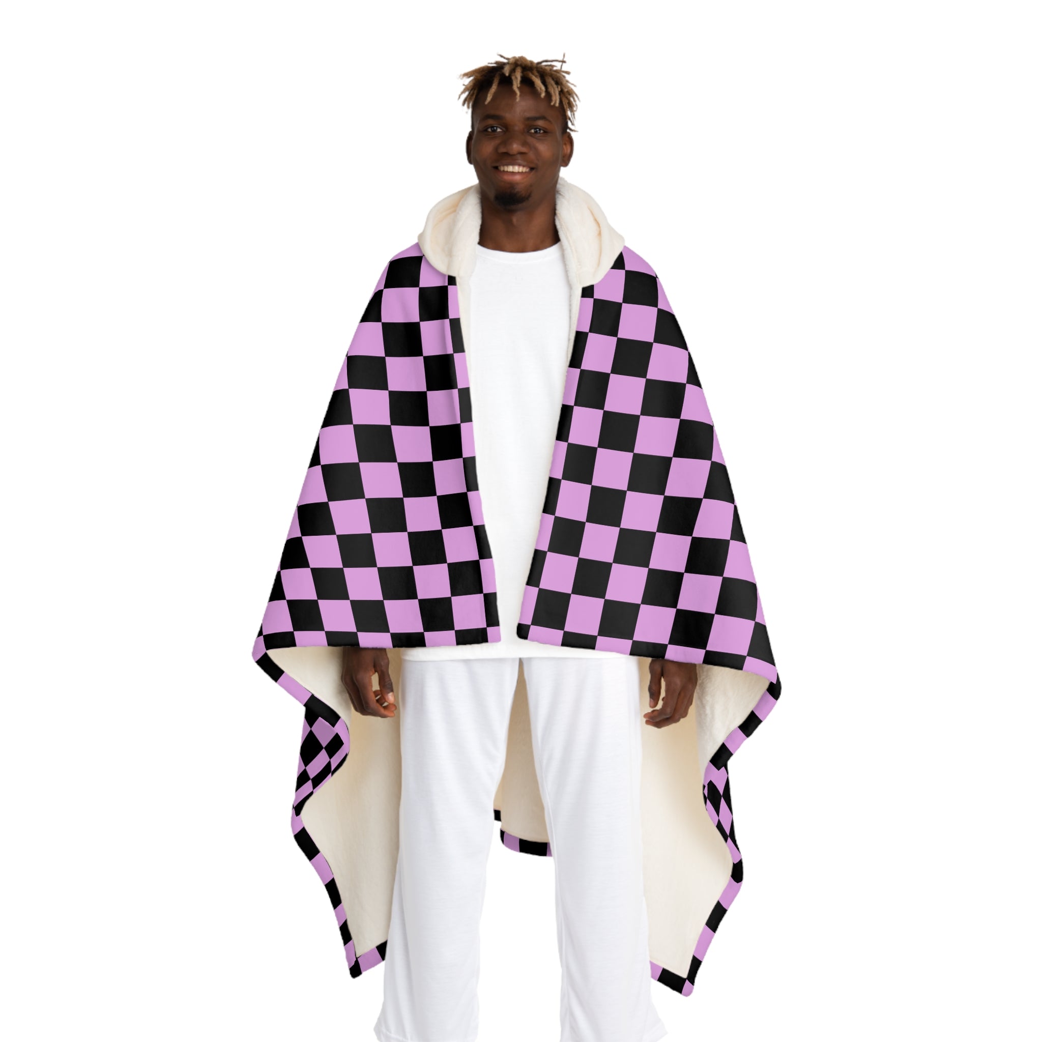 Pixel Punk Vision II Hooded Sherpa Fleece Blanket, Artsulli - Art is Long, Life is Short, All Over Prints, Size, One size, Color, Cream, , , 13662712570024514542