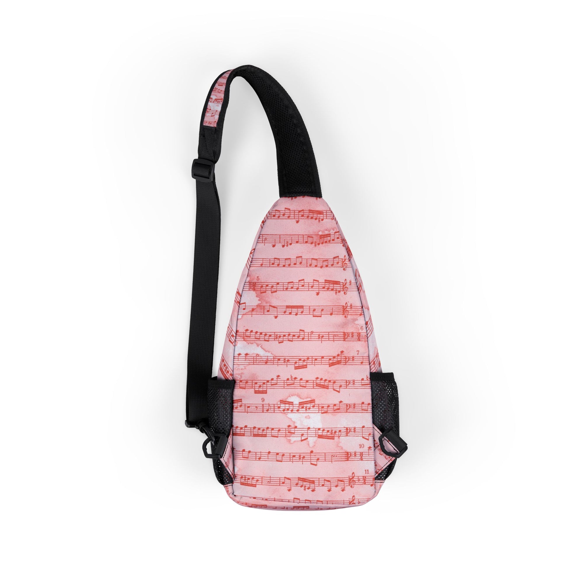 Drip Spill Type Beat Sheet Music Red Chest Bag (AOP), Artsulli - Art is Long, Life is Short, Bags, , , , , , , 