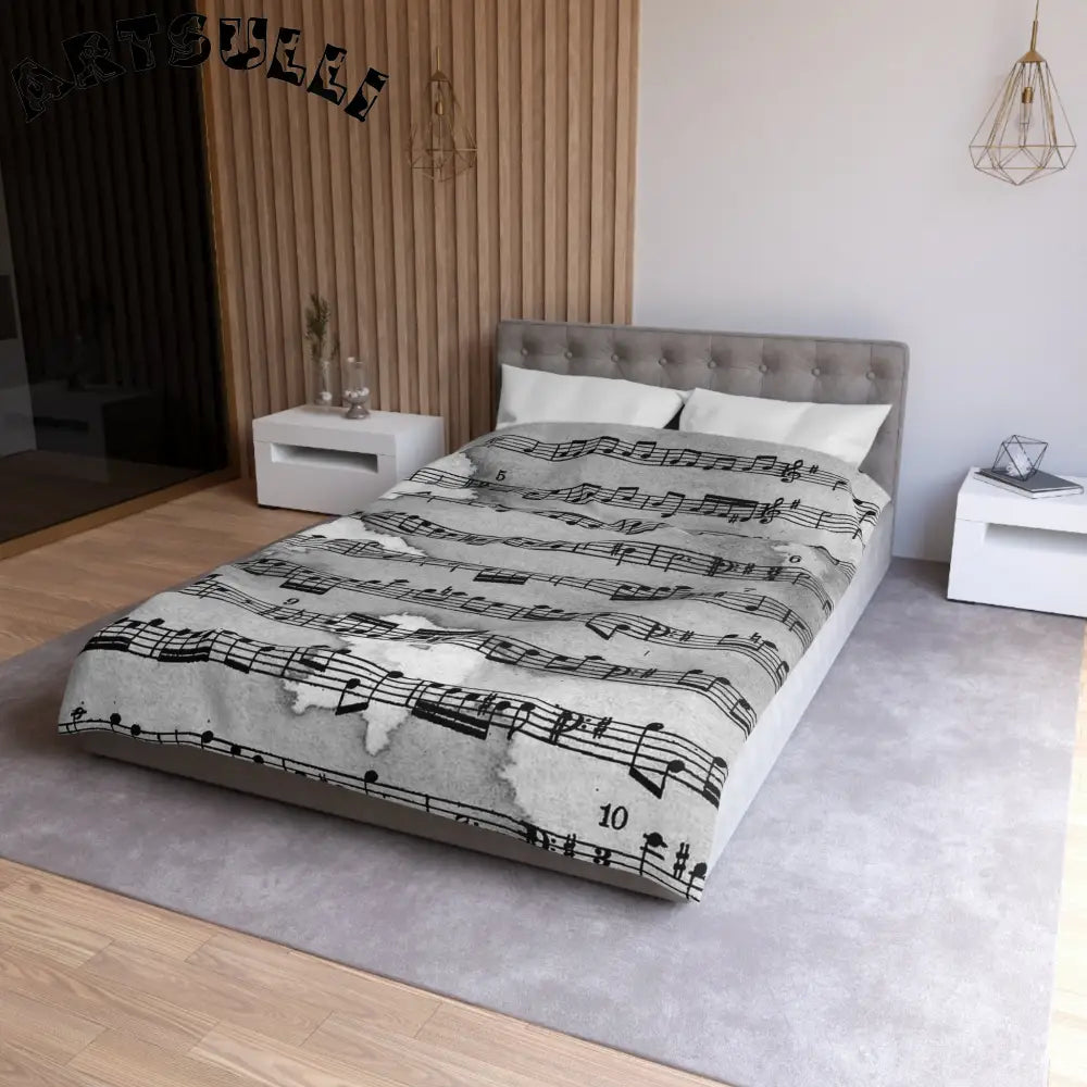 JAKKOUTTHEBXX Distressed Sheet Music Duvet Cover 2025