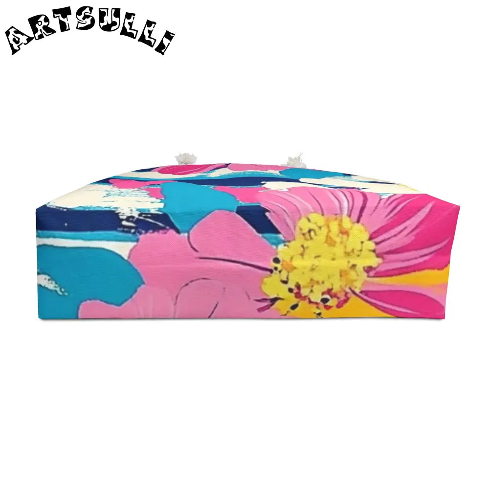 JAKKOUTTHEBXX Dayglo Floral Stripes Multi-Color Weekender Bag