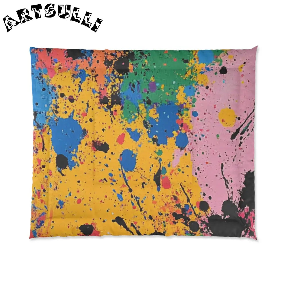 JAKKOUTTHEBXX The Colors Of Paint Splatter Comforter JAKKOUTTHEBXX