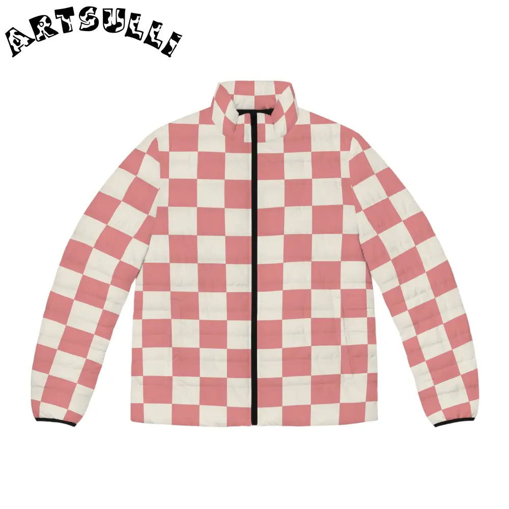 JAKKOUTTHEBXX Retro Checkered Grassland Sprites Men’s Puffer Jacket