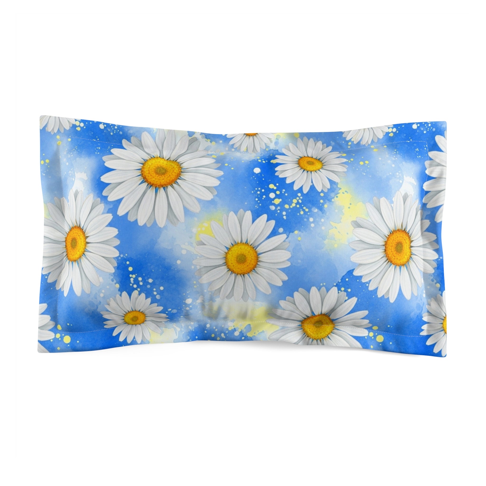 Daisies Microfiber Pillow Sham, Artsulli - Art is Long, Life is Short, Home Decor, Size, King, , , , , 28749881609679393854