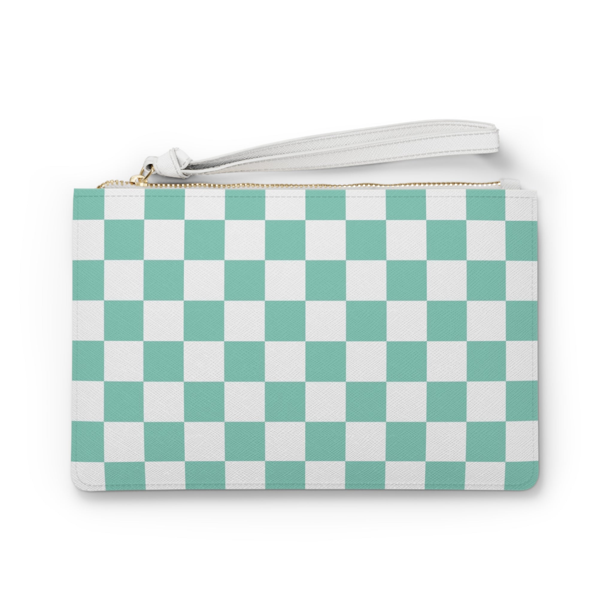 Checkerboard Light Green Clutch Bag, Artsulli - Art is Long, Life is Short, Bags, Size, One size, , , , , 26724822333496816298