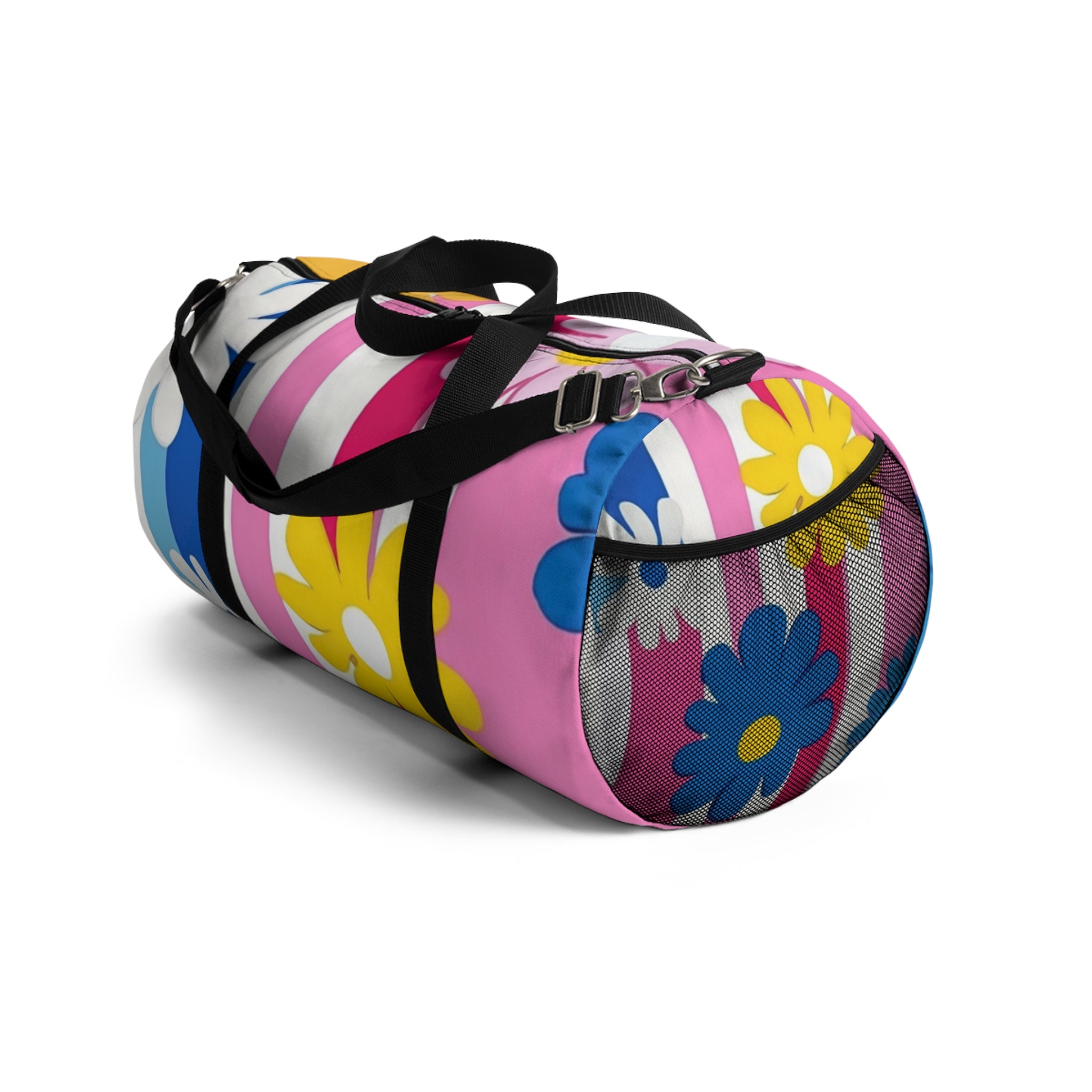 Flowers x Stripes Multi-Color Duffel Bag, Artsulli - Art is Long, Life is Short, Bags, , , , , , , 