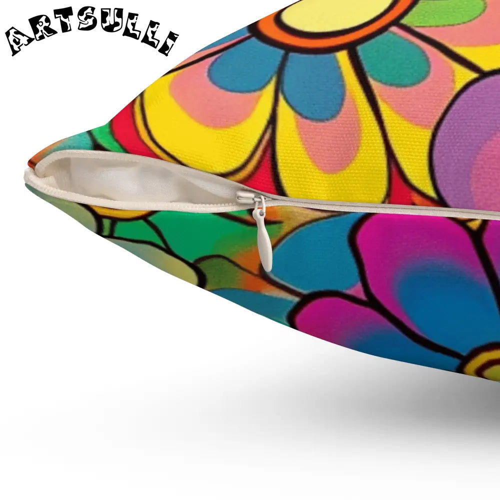JAKKOUTTHEBXX Chromatic Daisy Dream Spun Polyester Square Pillow