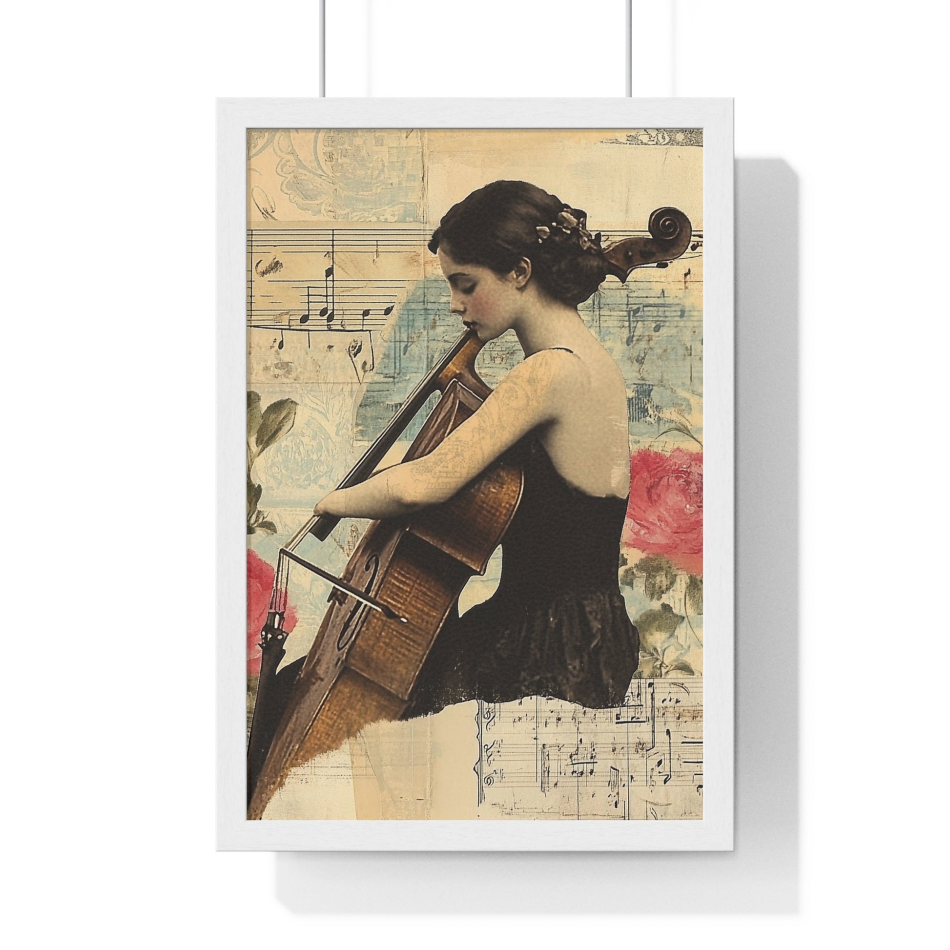 Vaporwave Type Beat Girl Vertical Framed Poster, Artsulli - Art is Long, Life is Short, Poster, Size, 12″ x 18″, Color, White, , , 31183706261591969137