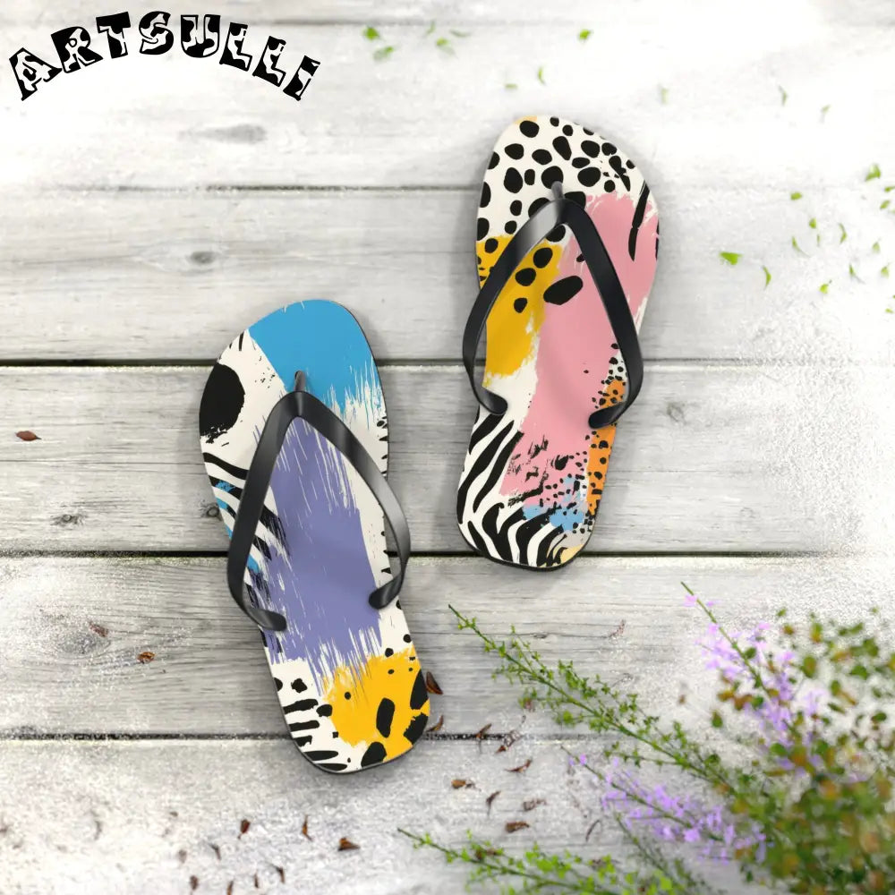 JAKKOUTTHEBXX Rae Zebra Rhapsody II Flip Flops JAKKOUTTHEBXX