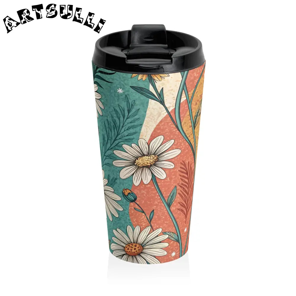 JAKKOUTTHEBXX Retro Daisy Dream Stainless Steel Travel Mug