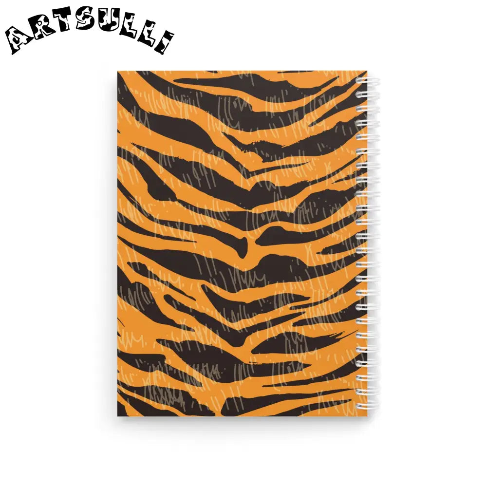 JAKKOUTTHEBXX Tiger Scratches Orange & Black Spiral Notebook