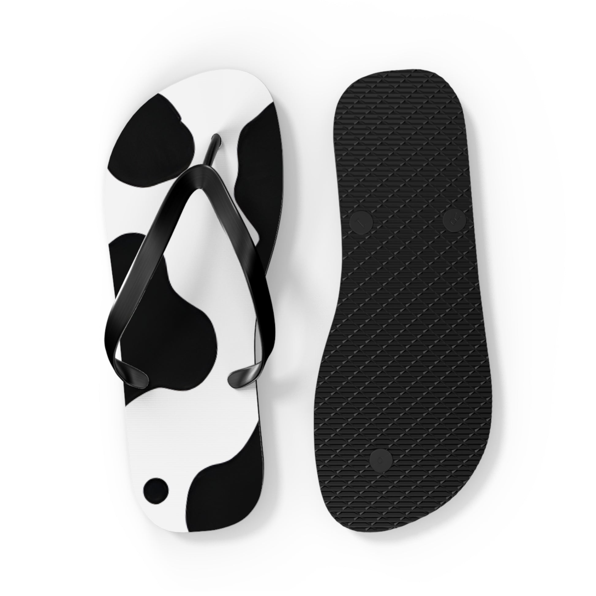Cow Print Focus Flip Flops, Artsulli - Art is Long, Life is Short, Shoes, , , , , , , 