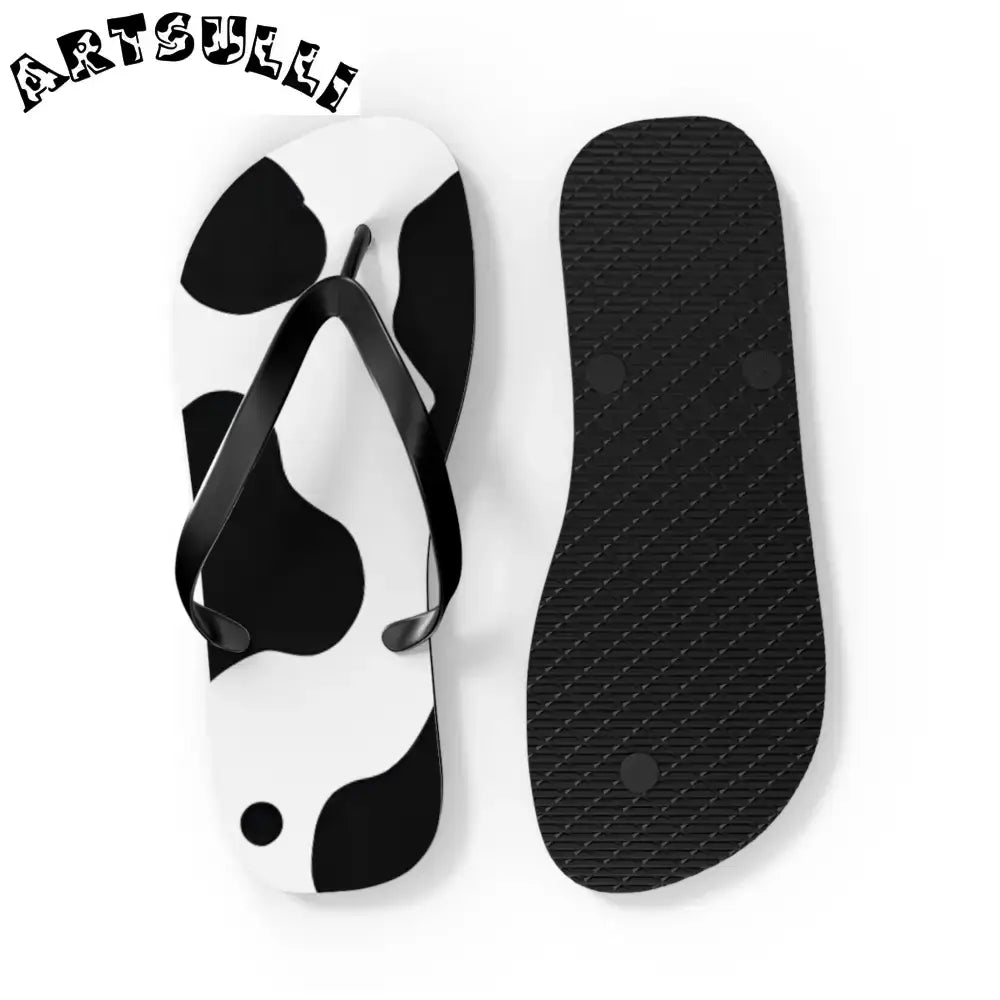 JAKKOUTTHEBXX Cow Print Illustration Printed Flip Flops 2025