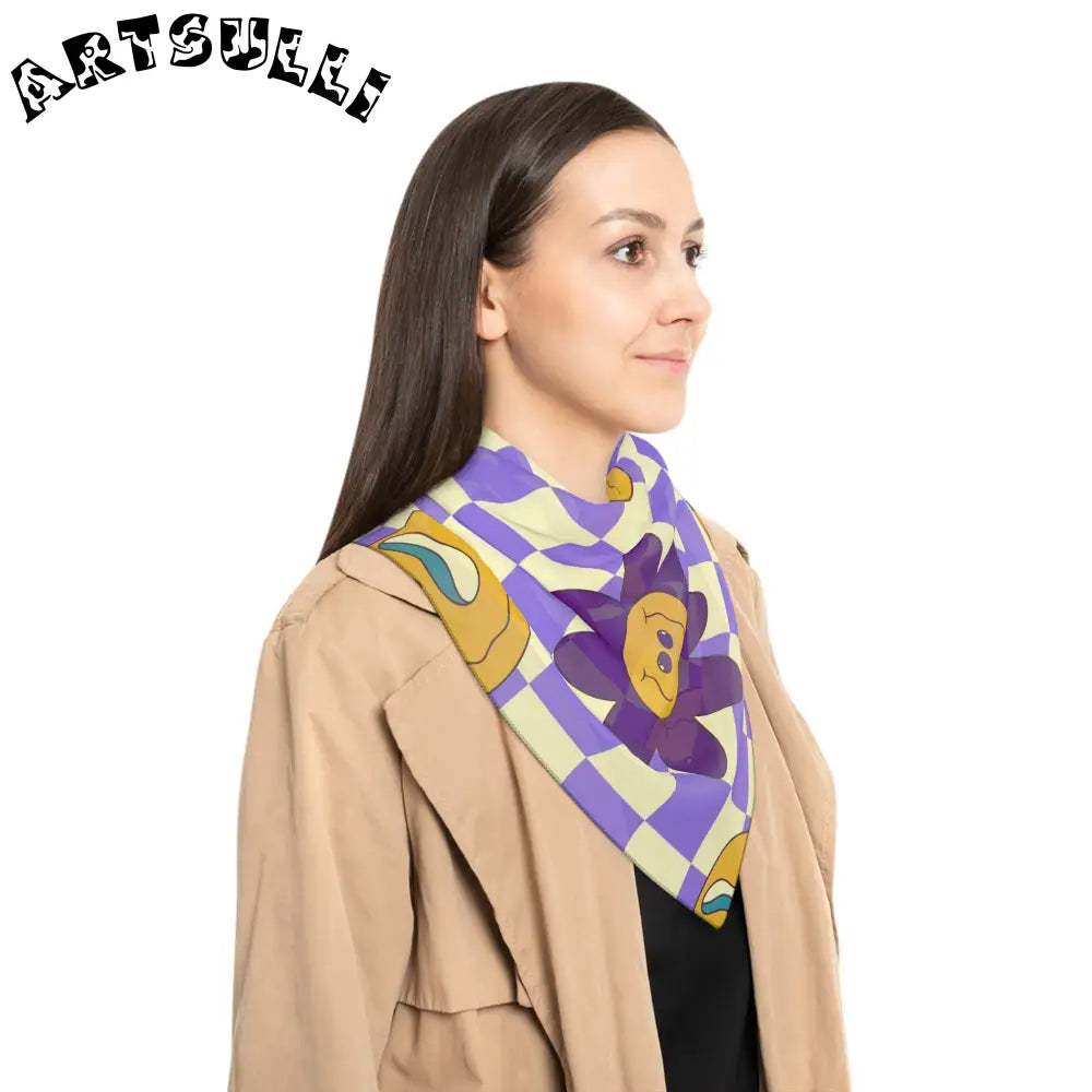 JAKKOUTTHEBXX Trippy Flower Power Motifs Poly Scarf JAKKOUTTHEBXX