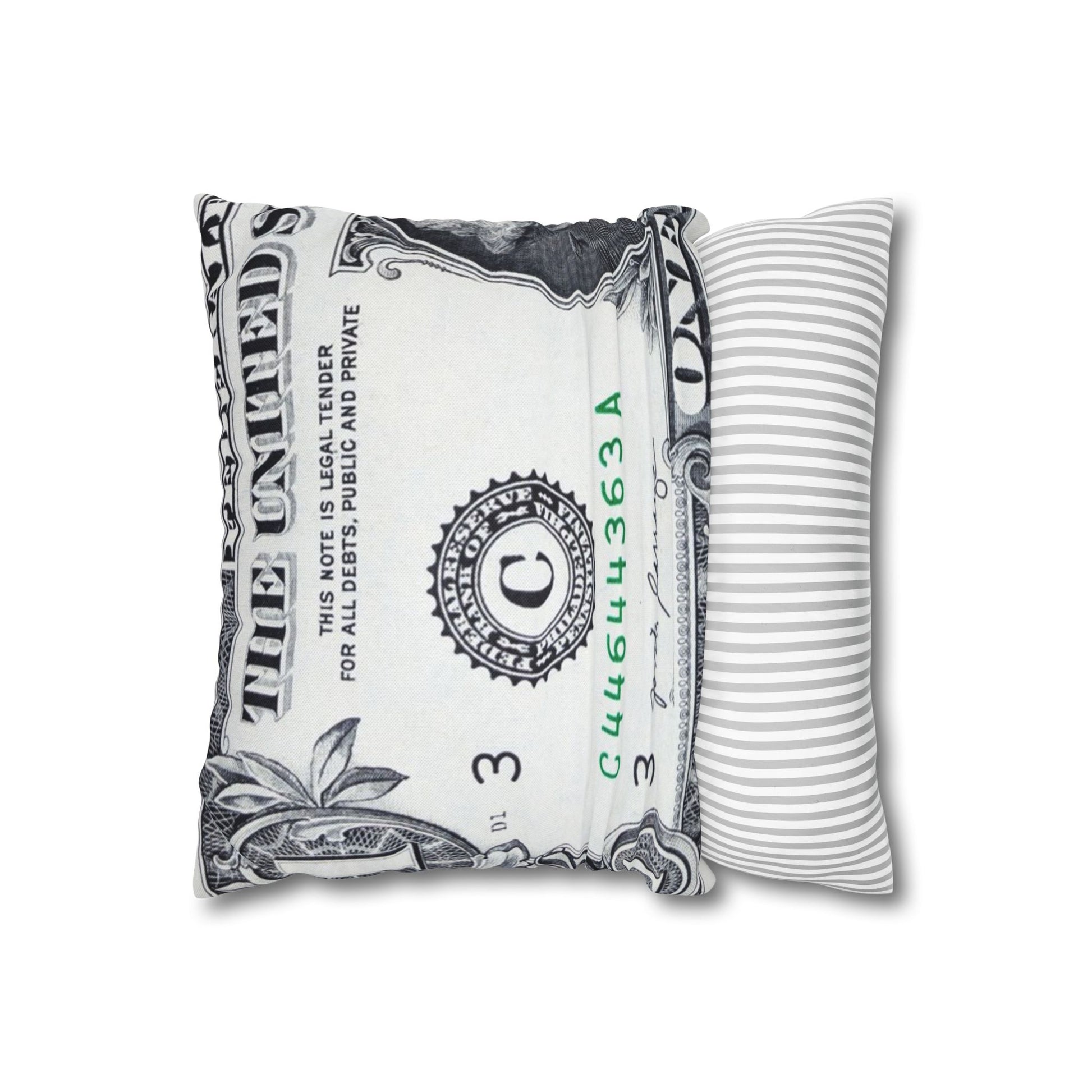 Money Collage Spun Polyester Square Pillowcase, Artsulli - Art is Long, Life is Short, Home Decor, , , , , , , 