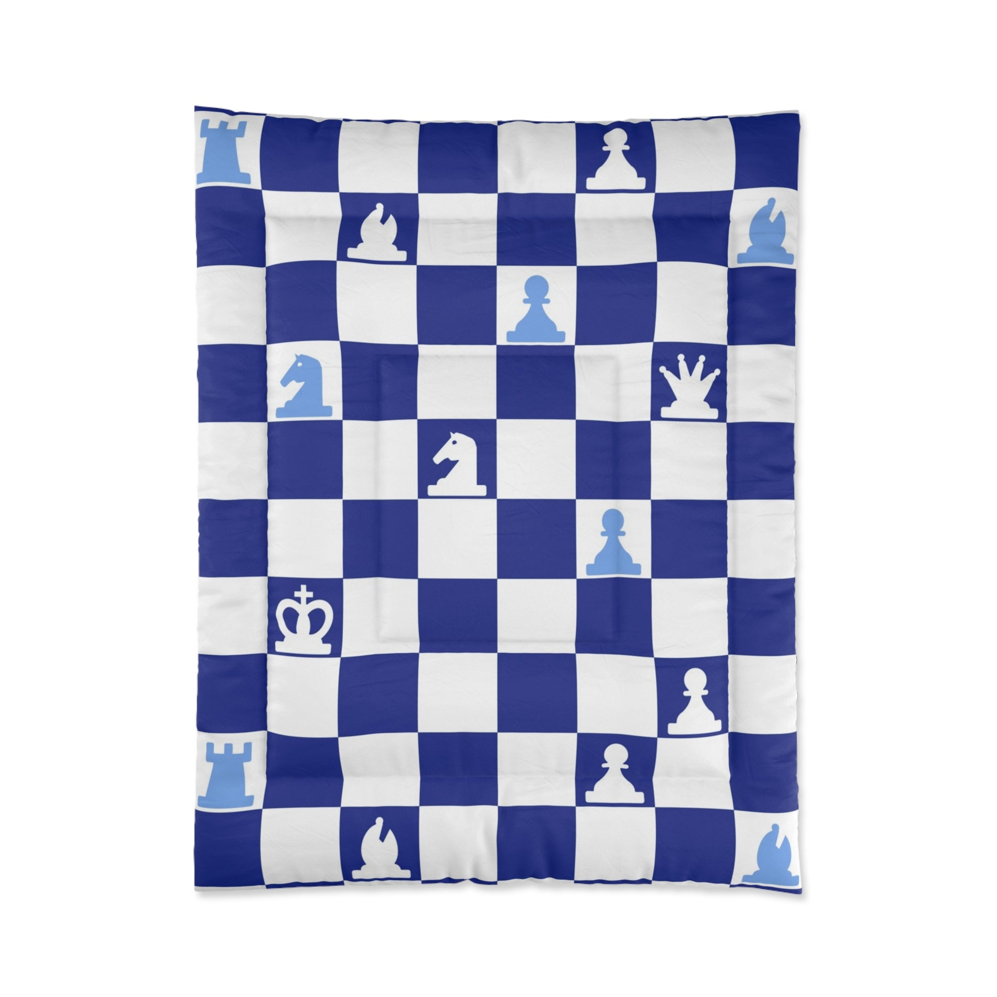 Chessboard Navy Blue Comforter, Artsulli - Art is Long, Life is Short, Home Decor, Size, 68" × 88", , , , , 33746823796584102060
