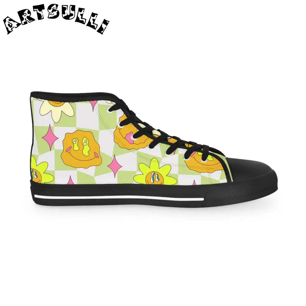 JAKKOUTTHEBXX Sunflower x Checkerboard Trippy Men’s High Top