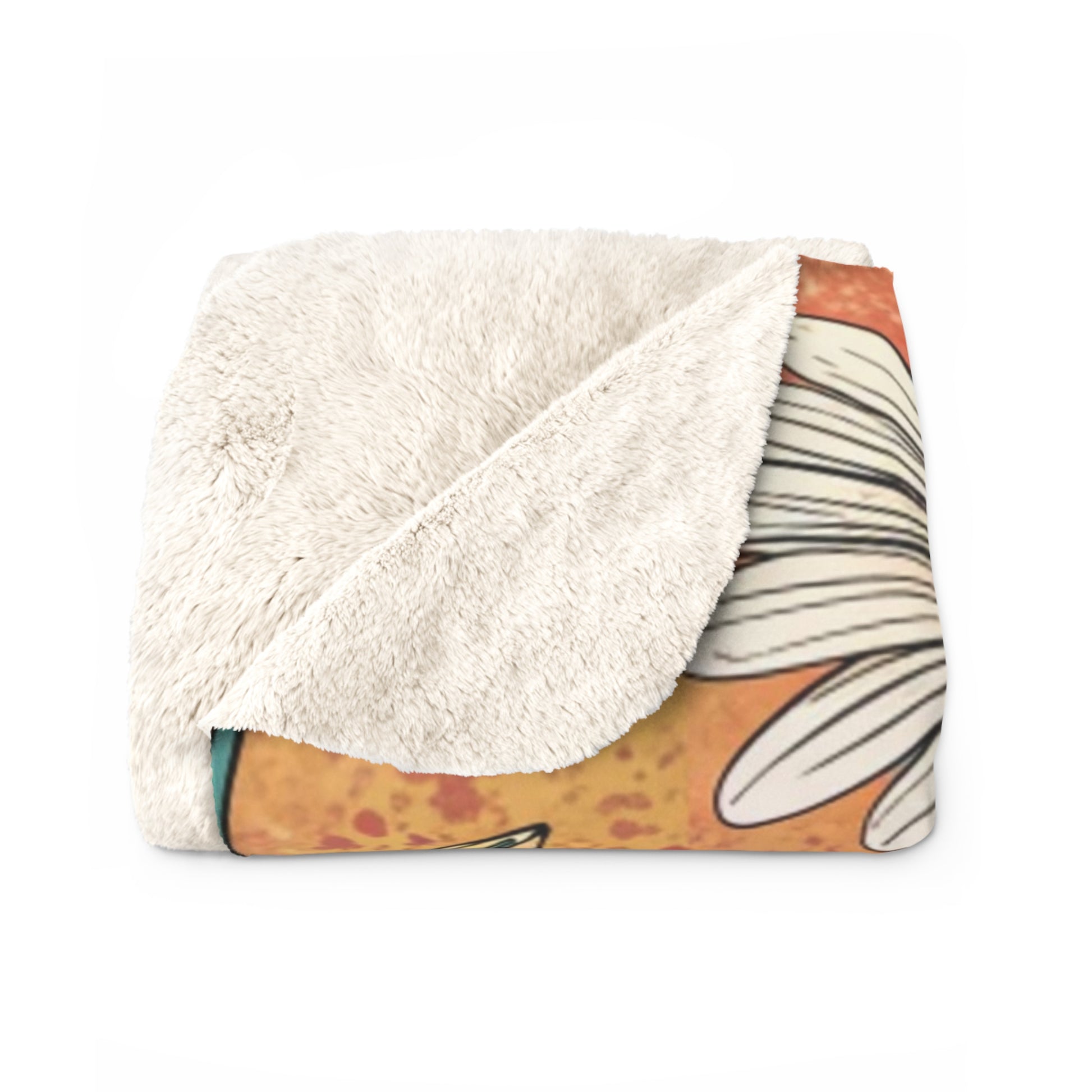 Retro Daisy Dream Sherpa Fleece Blanket, Artsulli - Art is Long, Life is Short, Home Decor, , , , , , , 